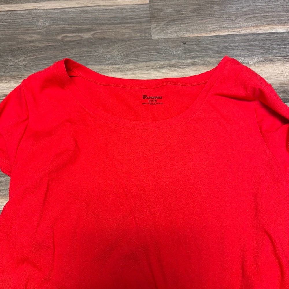 No Boundaries Bright Red Short Sleeve Tee